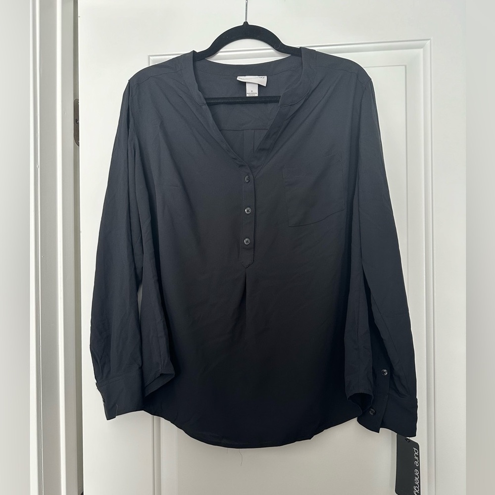 NWT Chic Black Blouse by Pure Energy